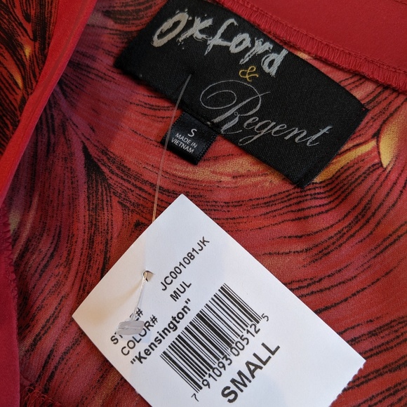 VTG NWT Flouncy Fall Blouse w Button - Picture 7 of 8